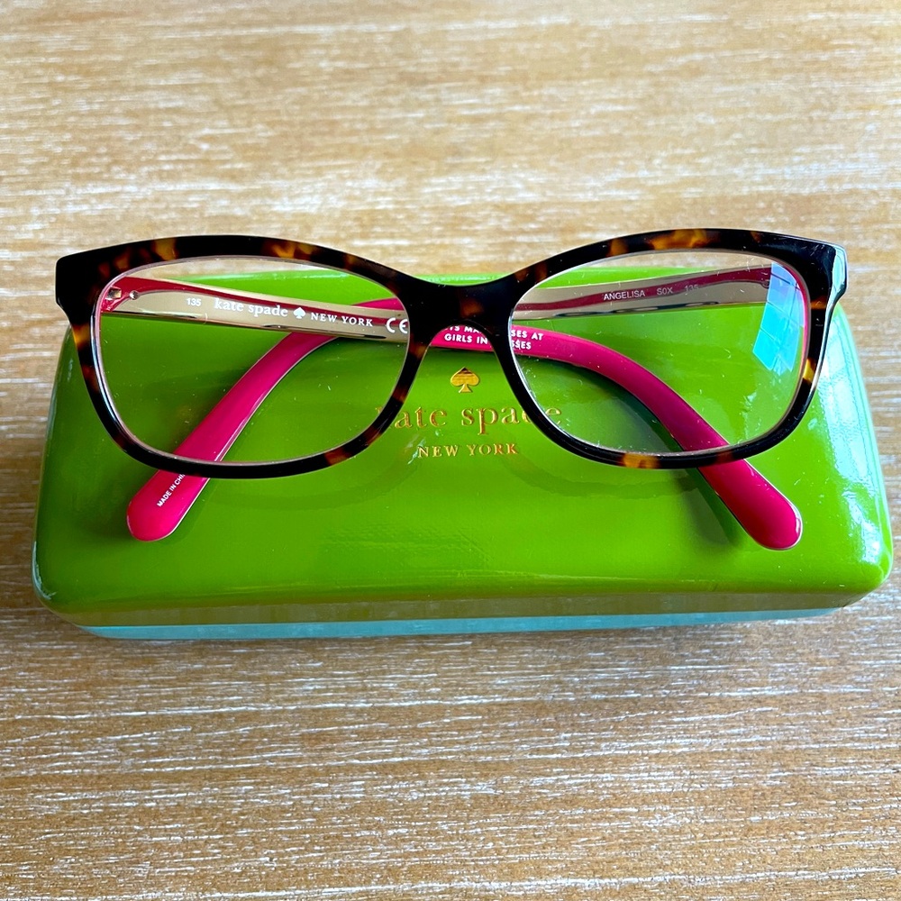 Kate Spade Angelisa Eye Glasses, Tortoise & Pink, S0X 135